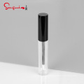 High quality cosmetics vendors black top 8ml empty clear lip gloss tubes wirh wands custom logo